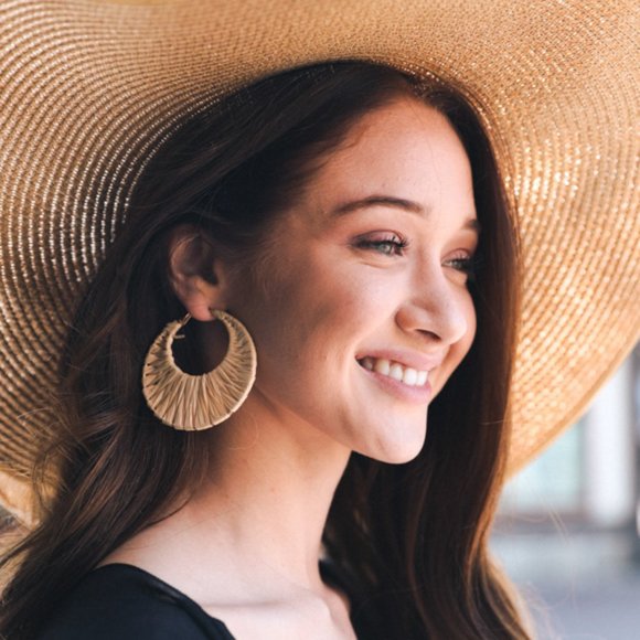 Bamboo Raffi Hoop Earrings - Picture 3 of 5